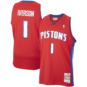 Allen Iverson Detroit Pistons 2008/09 Captivant Hardwood Classics Swingman Jersey Red