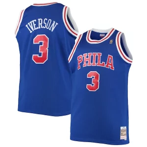 Allen Iverson Philadelphia 76ers 1996/97 Big & Tall Hardwood Classics Stylish Swingman Jersey Royal/Black/Red/White