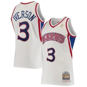 Allen Iverson Philadelphia 76ers 1996/97 Hardwood Classics Authentic Jersey Classique White