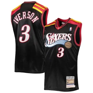 Allen Iverson Philadelphia 76ers 2006 Hardwood Classics Authentic Exceptionnel Jersey Black/Red/White