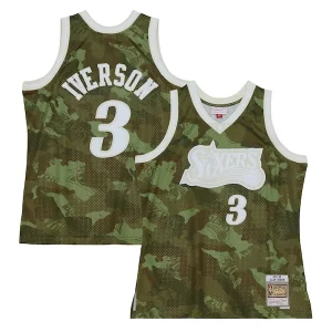 Allen Iverson Philadelphia Uniques 76ers Hardwood Classics 1997/98 Ghost Green Swingman Jersey Camo