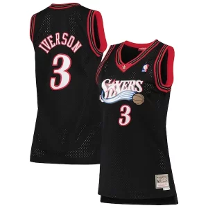 Allen Iverson Philadelphia 76ers Personalisable Women's 2000/01 Hardwood Classics Swingman Jersey Black