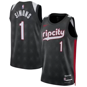 Anfernee Simons Portland Trail Authentique Blazers Nike Unisex 2024/25 Swingman Player Jersey City Edition Black