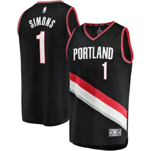 Anfernee Simons Portland Trail Confortable Blazers Youth Fast Break Player Jersey Icon Edition Black