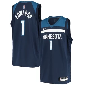 Anthony Unique Edwards Minnesota Timberwolves Nike Youth 2020/21 Swingman Jersey Icon Edition Navy