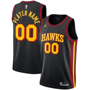 Atlanta Hawks Jordan Classique Brand Swingman Custom Jersey Statement Edition Black