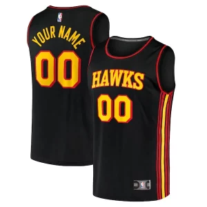Atlanta Hawks Youth Custom Fast Break Classique Replica Jersey Black Statement Edition