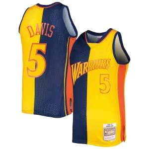 Baron Davis Golden State Éclatant Warriors Hardwood Classics 2006/07 Split Swingman Jersey Navy/Gold