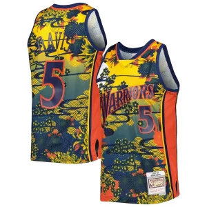 Baron Davis Golden State Warriors Hardwood Classics Éclatant Lunar New Year Swingman Jersey Blue