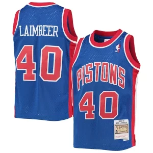 Bill Laimbeer Detroit Refiné Pistons Youth 1988/89 Hardwood Classics Swingman Jersey Blue