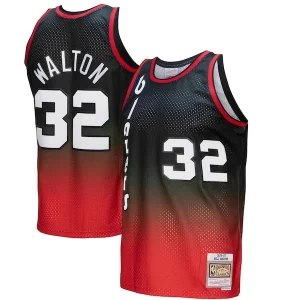 Bill Walton Refiné Portland Trail Blazers 1976/77 Hardwood Classics Fadeaway Swingman Player Jersey Red/Black