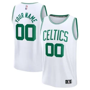 Boston Celtics Fast Tendance Break Custom Jersey Association Edition White/Kelly Green/Black