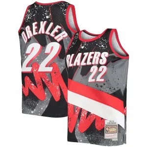 Clyde Drexler Portland Trail Gracieux Blazers Hardwood Classics 1991/92 Hyper Hoops Swingman Jersey Black