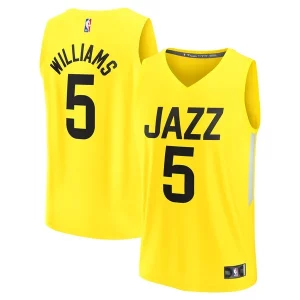 Cody Williams Utah Jazz 2024 NBA Draft Fast Break Player Jersey Icon Refiné Edition Yellow