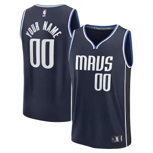 Dallas Mavericks Custom Fast Break Éclatant Jersey Statement Edition Navy/Blue
