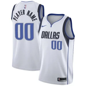 Dallas Mavericks Nike 2020/21 Swingman Custom Distingué Jersey Association Edition White