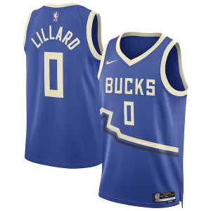 Damian Lillard Milwaukee Distingué Bucks Nike Unisex 2024/25 Swingman Player Jersey City Edition Royal
