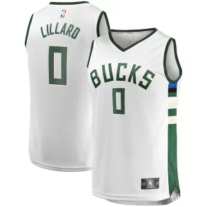 Damian Lillard Milwaukee Bucks Youth Fast Break Player Jersey Association Stylish Edition White