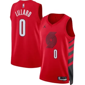 Damian Exceptionnel Lillard Portland Trail Blazers Jordan Brand Unisex Swingman Jersey Statement Edition Red