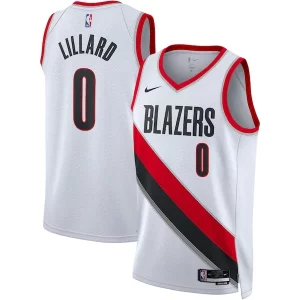 Damian Lillard Portland Trail Blazers Nike Unisex Swingman Jersey Élégant Association Edition White/Black