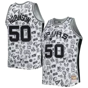 David Robinson San Antonio Spurs 1998/99 Hardwood Refiné Classics Doodle Swingman Player Jersey White