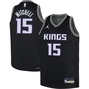 Davion Mitchell Sacramento Kings Exquisite Jordan Brand Youth Swingman Jersey Statement Edition Black