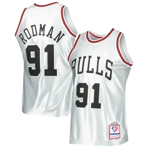 Dennis Magnifique Rodman Chicago Bulls 1997/98 Hardwood Classics 75th Anniversary Swingman Jersey Platinum