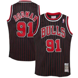 Dennis Rodman Éclatant Chicago Bulls Youth 1995/96 Hardwood Classics Swingman Jersey Black