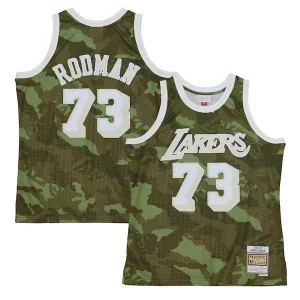 Dennis Rodman Los Angeles Lakers Hardwood Classics 1998/99 Dashing Ghost Green Swingman Jersey Camo