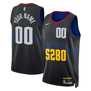 Denver Nuggets Nike Unisex 2023/24 Custom Swingman Vibrant Jersey Black City Edition