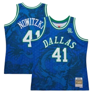 Dirk Nowitzki Dallas Mavericks 1998 2019 Hardwood Confortable Classics Asian Heritage 6.0 Swingman Throwback Player Jersey Blue