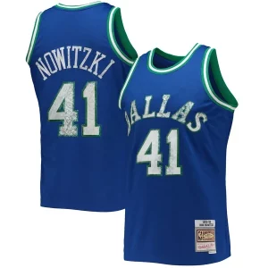 Dirk Nowitzki Dallas Mavericks 1998/99 Authentique Hardwood Classics NBA 75th Anniversary Diamond Swingman Jersey Blue