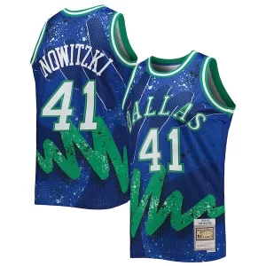 Dirk Nowitzki Dallas Dashing Mavericks Hardwood Classics 1998/99 Hyper Hoops Swingman Jersey Blue