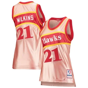 Dominique Wilkins Atlanta Hawks Women's 75th Magnifique Anniversary Rose Gold 1986 Swingman Jersey Pink