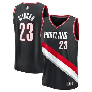 Donovan Clingan Portland Trail Stylish Blazers 2024 NBA Draft Fast Break Player Jersey Icon Edition Black
