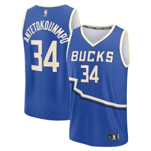 Giannis Incontournable Antetokounmpo Milwaukee Bucks Youth 2024/25 Fast Break Player Jersey City Edition Royal