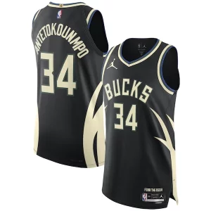 Giannis Antetokounmpo Milwaukee Bucks Jordan Brand Authentic Player Jersey Statement Edition Black Exquisite