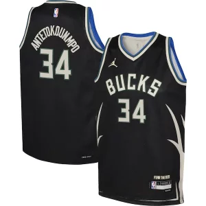 Giannis Antetokounmpo Milwaukee Bucks Jordan Brand Youth Swingman Jersey Statement Sophistiqué Edition Black