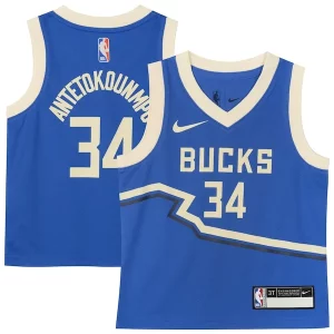 Giannis Antetokounmpo Milwaukee Exclusif Bucks Nike Toddler 2024/25 Swingman Player Jersey City Edition Royal