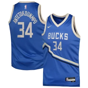 Giannis Antetokounmpo Milwaukee Magnifique Bucks Nike Youth 2024/25 Swingman Player Jersey City Edition Royal