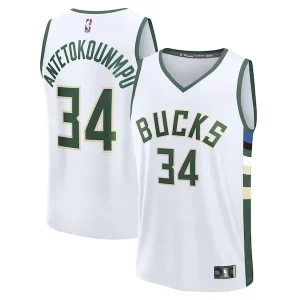 Giannis Antetokounmpo Milwaukee Bucks Fast Break Replica Player Jersey Superbe Association Edition White