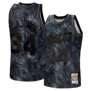 Hakeem Olajuwon Houston Rockets Hardwood Classics 1993/94 Tie Dye Swingman Jersey Black Splendide