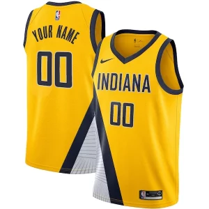 Indiana Pacers Nike 2019/20 Custom Swingman Jersey Incontournable Yellow Statement Edition