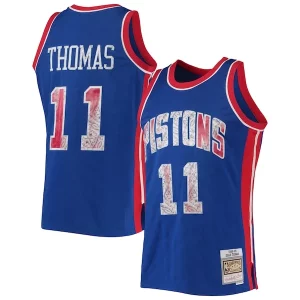 Isiah Thomas Detroit Pistons 1988/89 Hardwood Classics NBA 75th Anniversary Diamond Sophistiqué Swingman Jersey Blue
