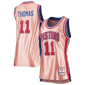 Isiah Thomas Detroit Pistons Women's 75th Anniversary Rose Gold 1982 Swingman Jersey Admirable Pink