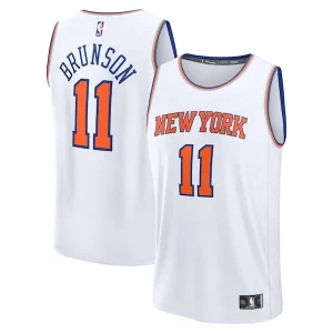 Jalen Brunson New Confortable York Knicks Youth Fast Break Replica Player Jersey Association Edition White