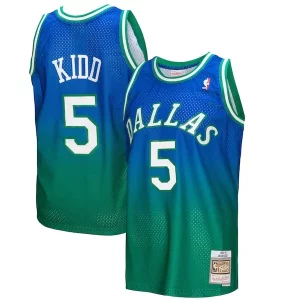 Jason Kidd Dallas Mavericks 1994/95 Élégant Hardwood Classics Fadeaway Swingman Player Jersey Green/Navy