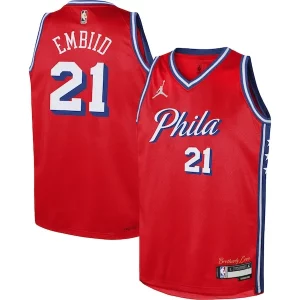 Joel Embiid Splendide Philadelphia 76ers Jordan Brand Youth Swingman Jersey Statement Edition Red
