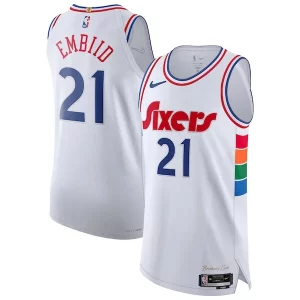 Joel Embiid Philadelphia 76ers Nike 2024/25 Authentic Player Moderne Jersey City Edition White