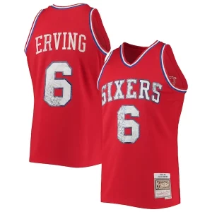 Julius Erving Philadelphia 76ers Uniques 1982/83 Hardwood Classics NBA 75th Anniversary Diamond Swingman Jersey Red